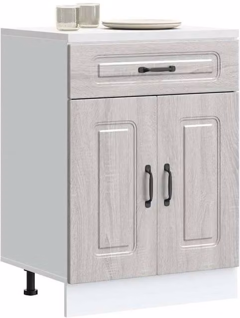 Berkfield Home Kalmar Grey Sonoma Kitchen Base Cabinet in Engineered Wood