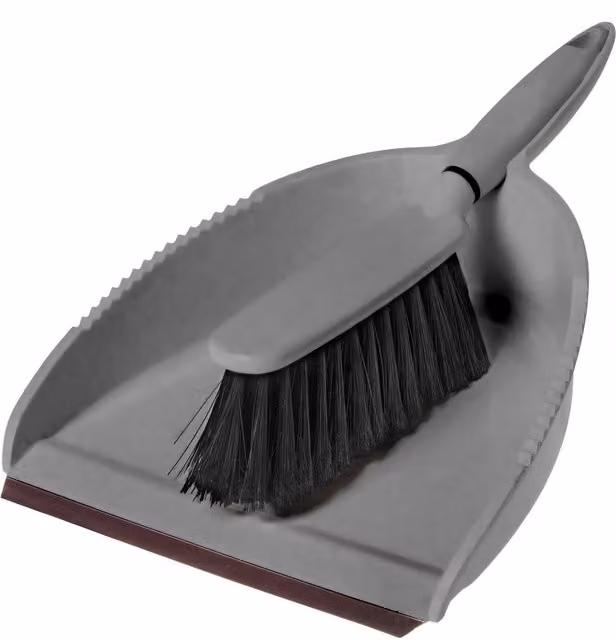 Greener Cleaner Soft Bristle Dustpan and Brush in Slate Grey