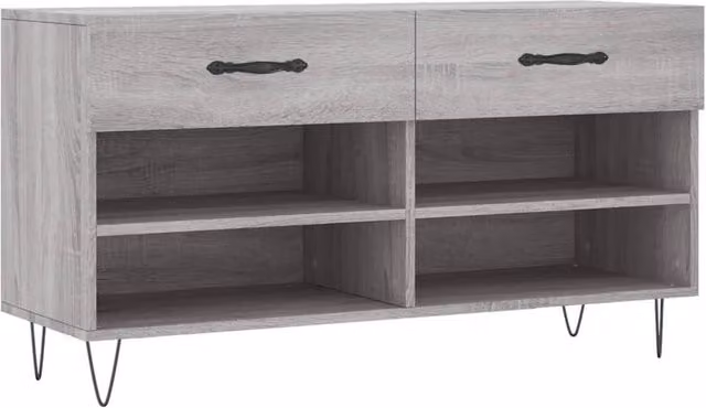 Berkfield Home Grey Sonoma Shoe Bench W/D/H: 102 x 35 x 55 cm – 1