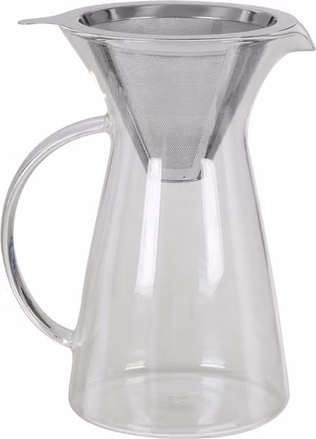 Orsina Versatile Coffee Pot 1.1 l, Borosilicate Glass and Stainless Steel, Silver and Transparent – 1