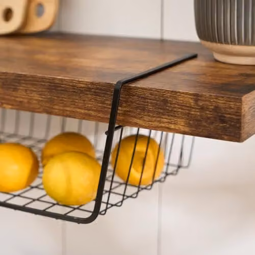 OHS Metal Wire Under Shelf Hanging Storage Basket in Black – 2