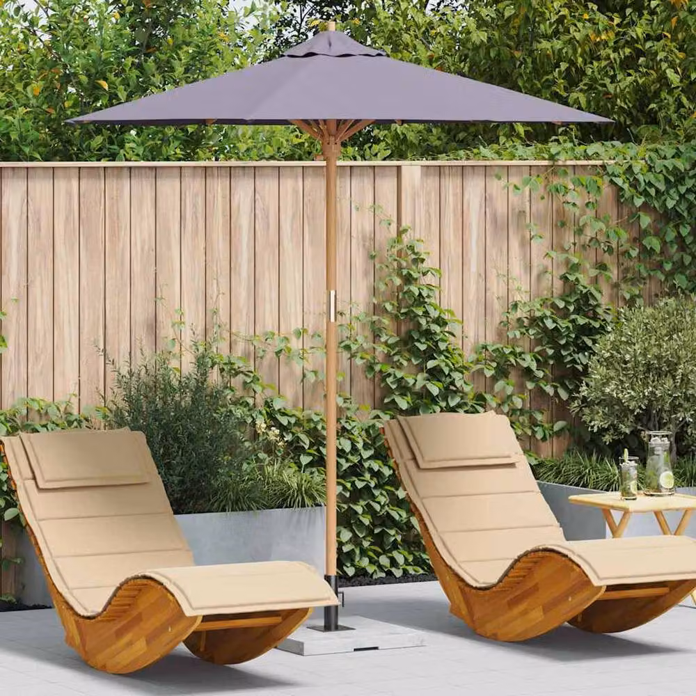 Berkfield Home Dark Grey Bamboo Garden Parasol W: 230 cm, H: 217 cm – 2