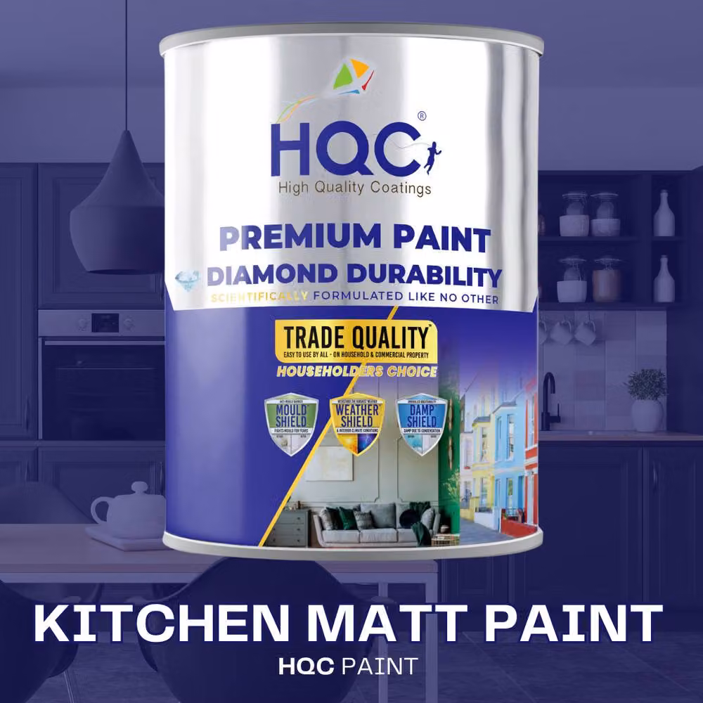 HQC PAINTS Mould Resistant Matt Kitchen Dispersion Paint, Grey, 20 l – 2