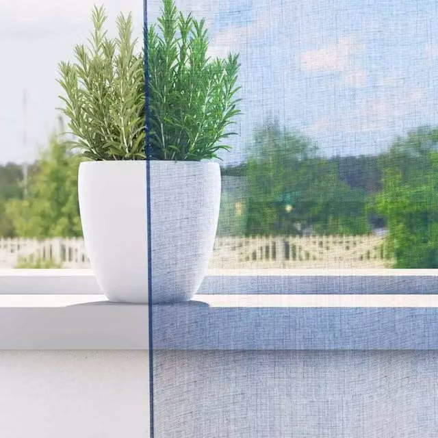 Berkfield Home Royal Blue Transparent Voile Fabric Curtains with Rod Pockets, 2 Pack, W: 140 cm, H: 225 cm