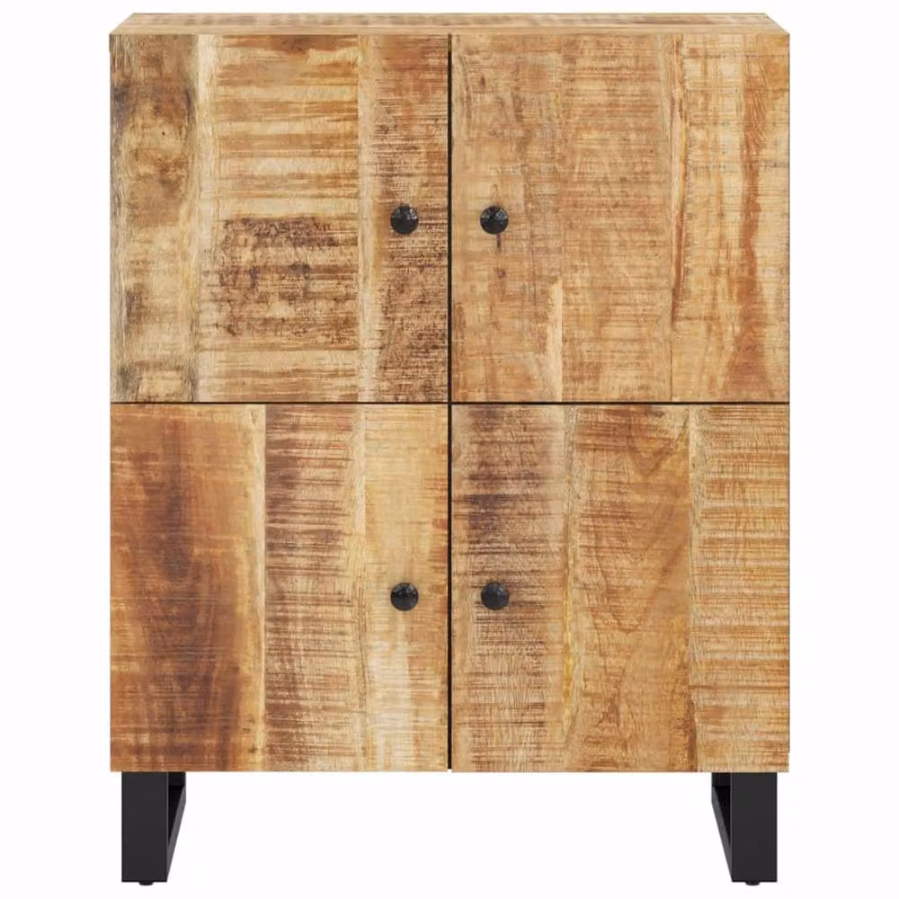 Berkfield Home 4-Door Solid Mango Wood Sideboard in Brown, W/D/H: 60 x 33 x 75 cm – 3
