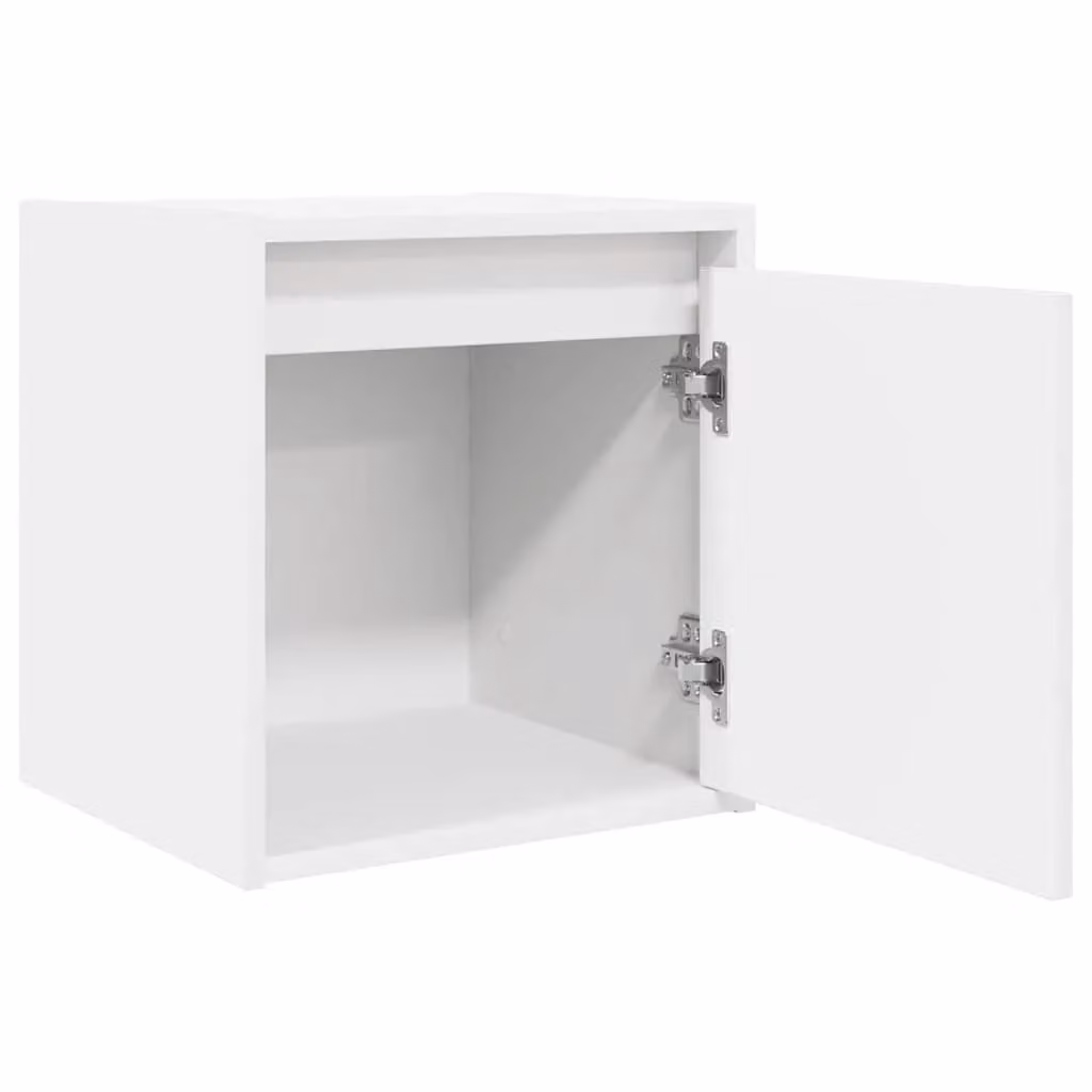 Berkfield Home Wall-Mounted Bedside Cabinet in White, W/D/H: 38 x 34 x 40 cm – 2