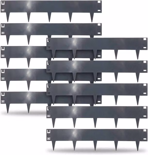 Nicoman 10 Pack Grey Metal Garden Lawn and Border Edging, W: 100 cm, H: 20 cm – 1