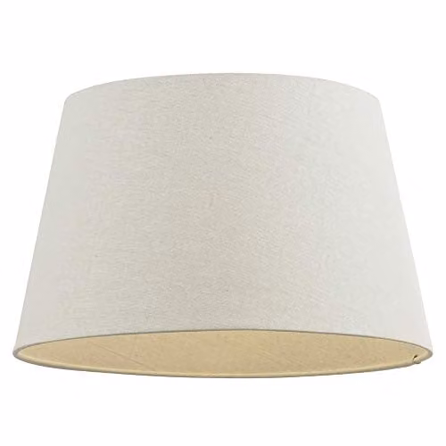 Loops Round Tapered Drum Lamp Shade in Beige Linen Fabric, Diameter: 40.64 cm