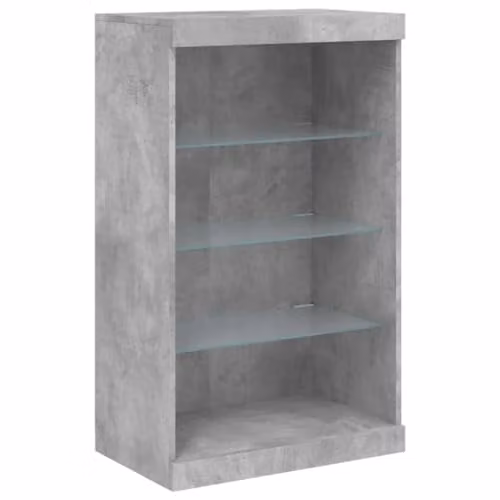 vidaXL Modern Sideboard with Integrated LED Lights in Concrete Grey, W: 60.5 cm, D: 37 cm, H: 100 cm – 1