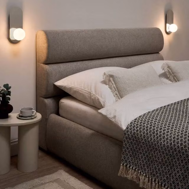 Wyld and Coco Set of 2 Silver Wall Lamps with White Opaque Glass Spheres