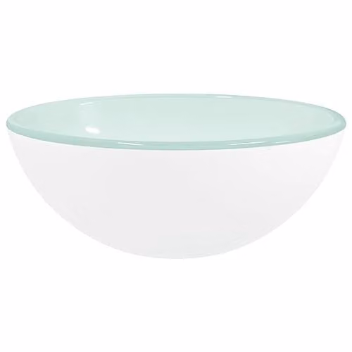 vidaXL Round White Tempered Glass Countertop Basin, W: 30 cm, D: 12 cm, H: 12 cm