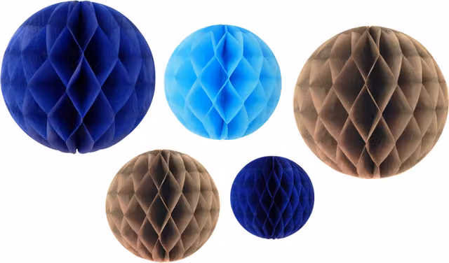 Peacock Supplies Navy Blue Geometric Paper Honeycomb Ball Hanging Party Decorations