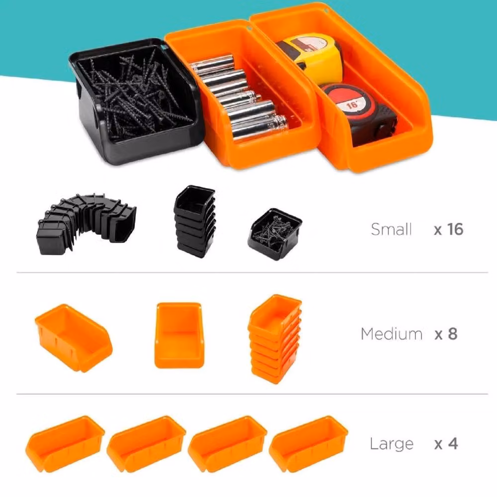 Havendro 44 Piece Wall Mounted Garage Storage Pegboard in Orange – 3