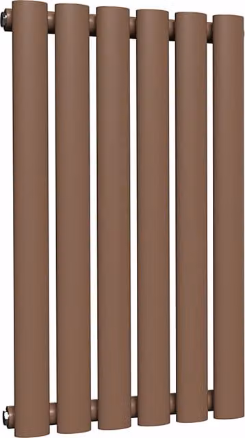 Lux Heat Oval Horizontal Single Radiator in Coffee Bean, W: 60.0 cm, H: 36.0 cm