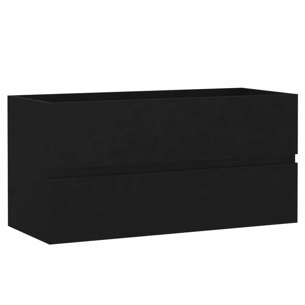 Berkfield Home Wall Mounted Bathroom Sink Cabinet in Matt Black, W/D/H: 90 x 38.5 x 45 cm – 3