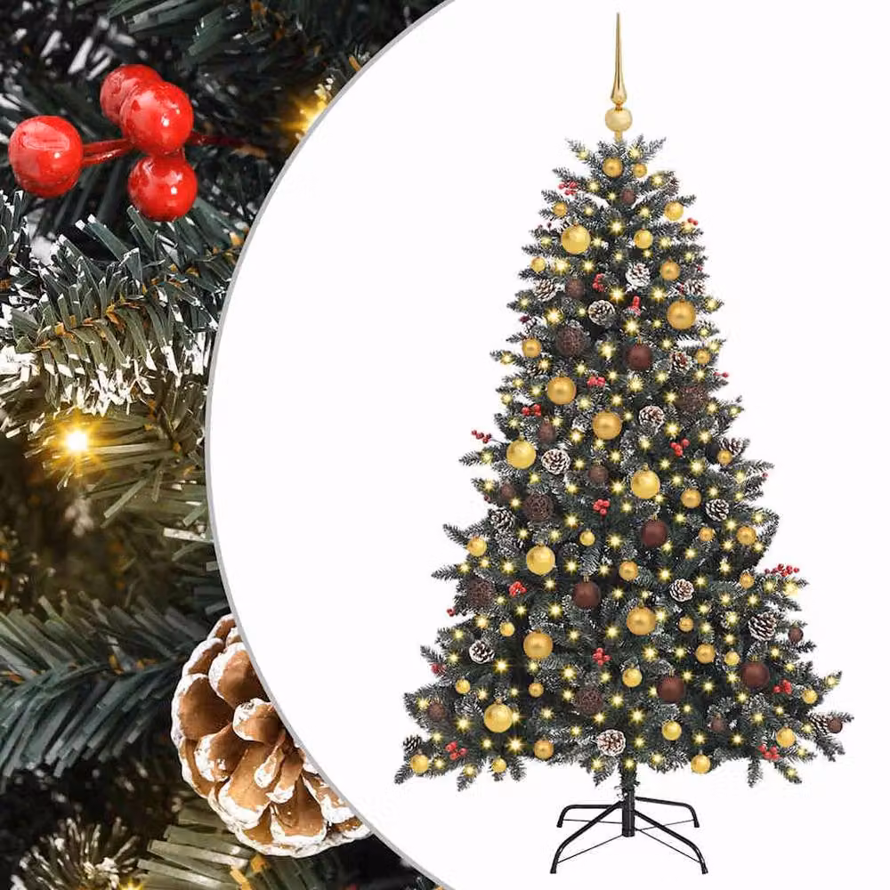 Berkfield Home Artificial Christmas Tree with 300 LEDs, Green, W/D/H: 99 x 99 x 180 cm – 2
