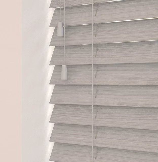 NewEdgeBlinds Wooden Venetian Blinds with Cords in River Oak, Width: 150 cm