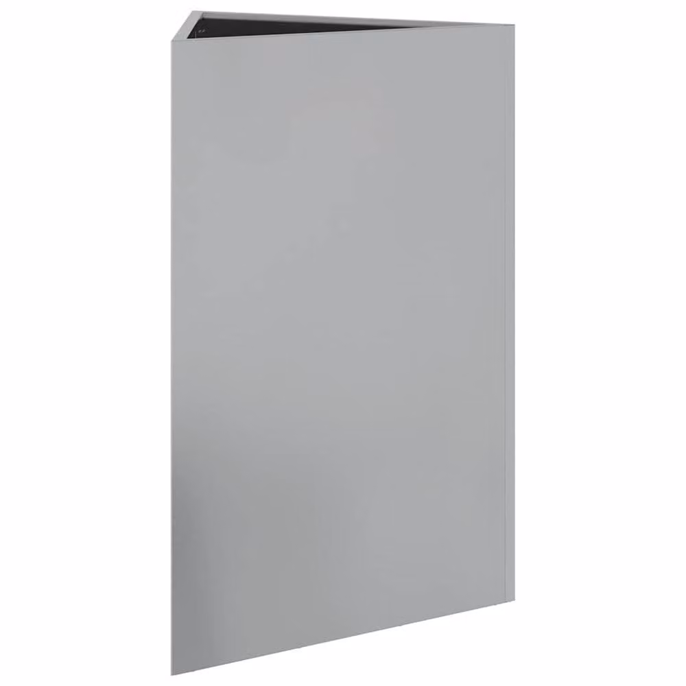 Berkfield Home Triangular Garden Planter in Silver Galvanised Steel, W: 50 cm, D: 43 cm, H: 75 cm – 2