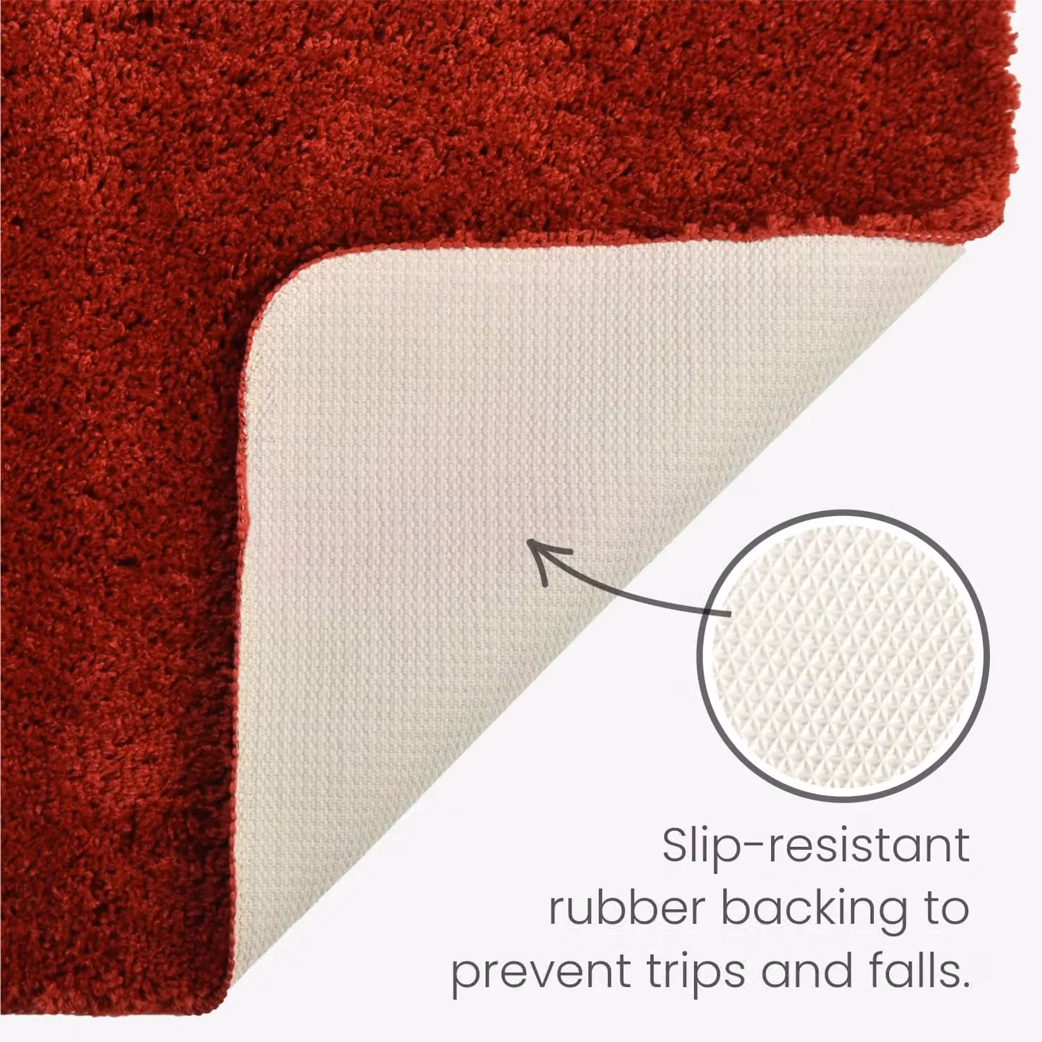 Allure Bath Fashions Non-Slip Microfibre Bath Mat and WC Pedestal Mat Set in Red – 5