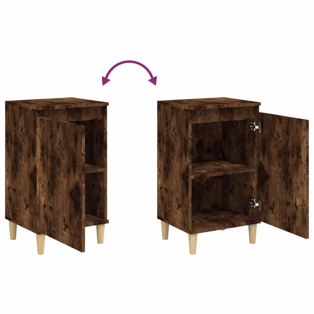 Berkfield Home Bedside Cabinet in Smoked Oak Brown, W/D/H: 40 x 35 x 70 cm – 5