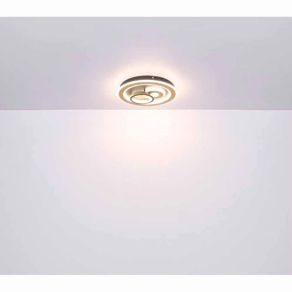 Netlighting Chessy Semi Ceiling Light in Black and Wood with 2x Dimmable LED, Remote Control and Tuya Smart App Support – 4