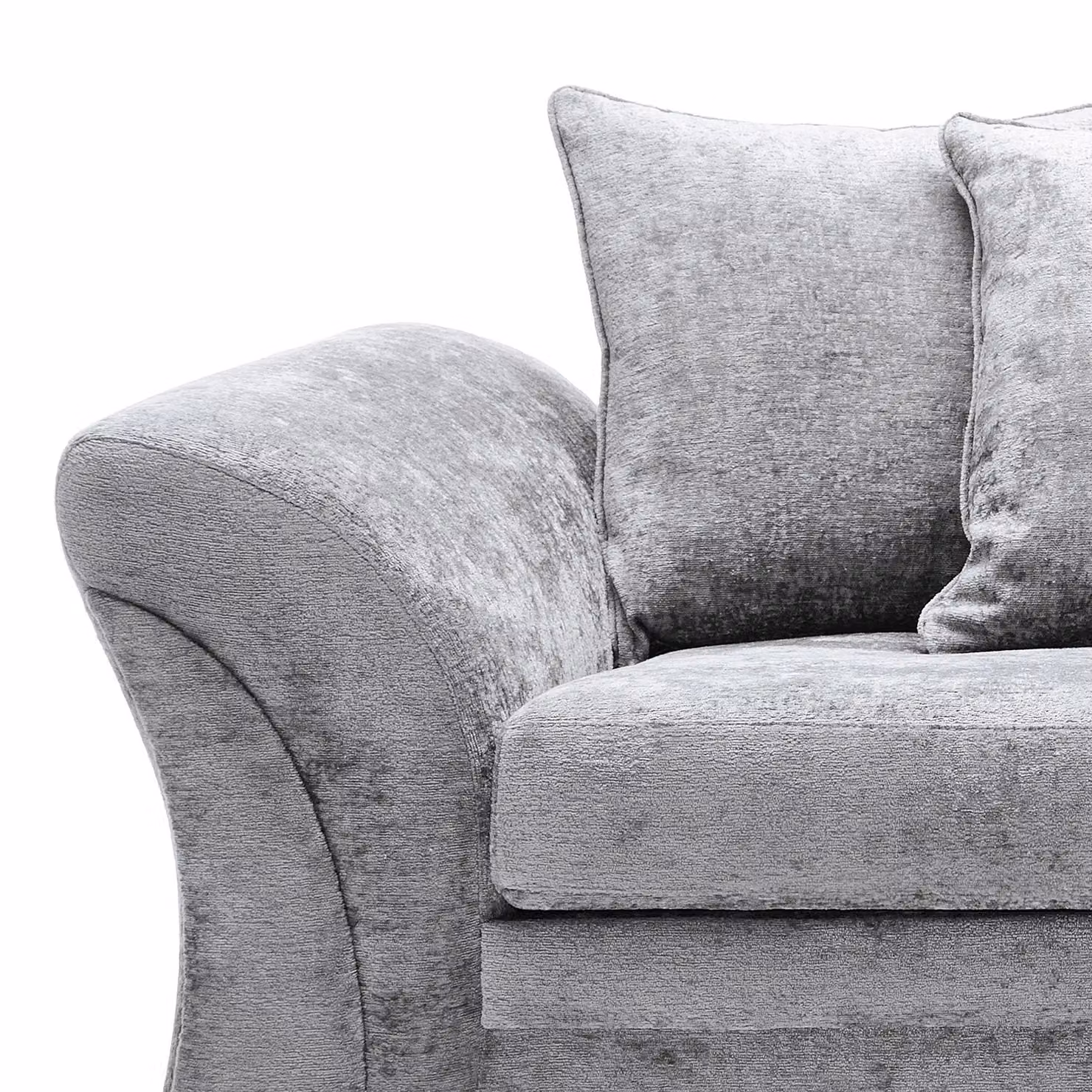 Abakus Direct Farrow 2 Seater Sofa in Light Grey Crushed Chenille – 3