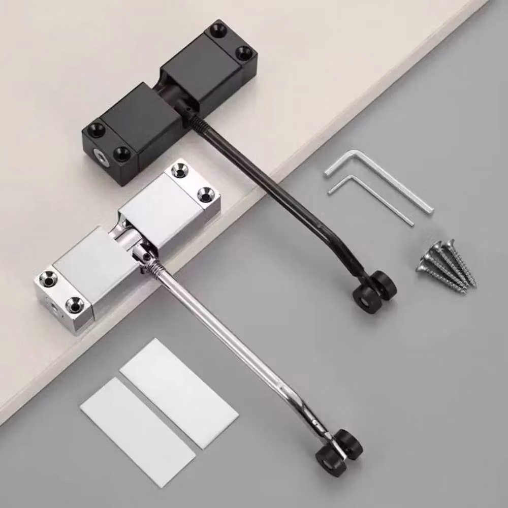 FLAVORA Black Heavy Duty Aluminium Alloy Fire Rated Outdoor Door Gate Closer Spring – 3