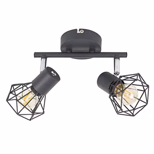ValueLights Angus Industrial Grey Metal Ceiling Bar Spotlight – 1