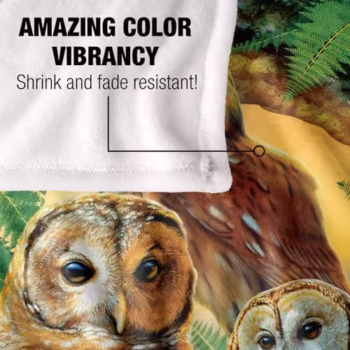 JQ Licensing Owl Collage Super Soft Silky Touch Fleece Throw Blanket, Multicolour, W/D/H: 91 x 147 cm – 3