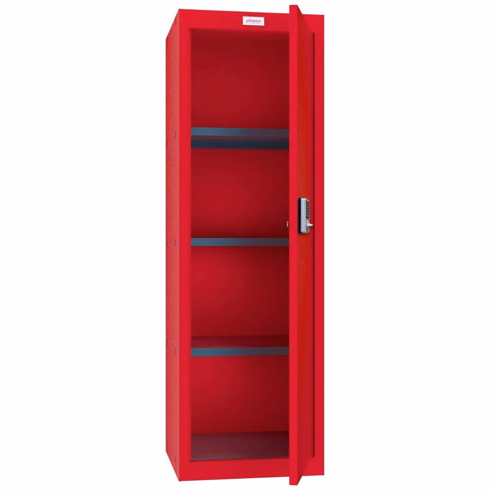 Phoenix Safe Company Size 4 Red Cube Locker CL1244RRE with Electronic Lock and Hinged Doors, 173 Litres – 2