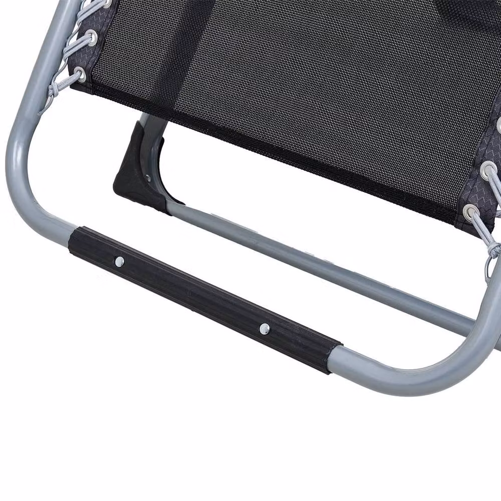 KORVIXA Black Adjustable Zero Gravity Folding Reclining Garden Chair with Adjustable Headrest – 4