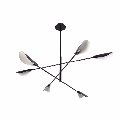Netlighting Liggera 6-Arm Multi-Colour Suspended Pendant Ceiling Light in Black – 3