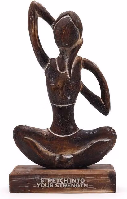 Serenityy Wooden Yoga Lady Antique in Dark Brown – 3