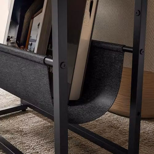 HOMCOM Industrial Narrow Side Table with 3-Tier Storage, Brown and Black, W: 43 cm, D: 18 cm, H: 56 cm – 6