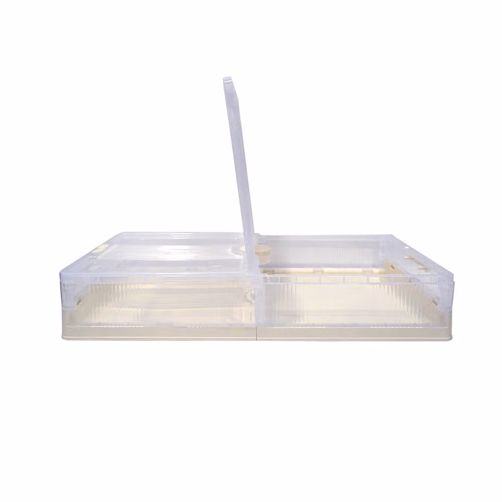 Voltico Foldable Underbed Storage Box with Lid and Wheels, 40L, Transparent – 2