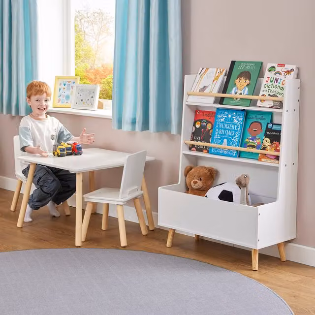 Liberty House Toys White Wooden Kids Bookcase and Toy Storage Cabinet