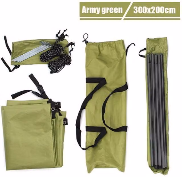 EONLION Portable Car Awning Shelter Canopy in Green, W: 300 cm, D: 150 cm – 1