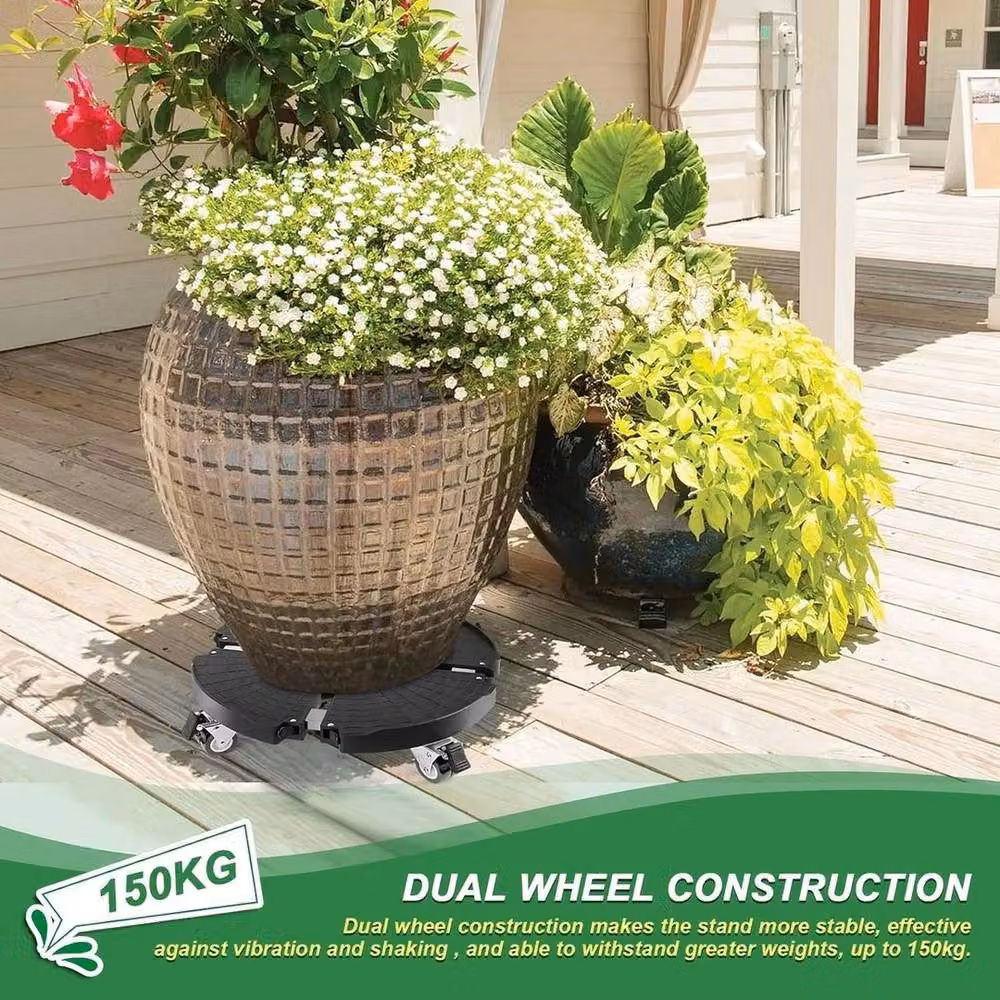 KORVIXA Heavy Duty Plant Dolly Caddy Rolling Planter, Black – 4