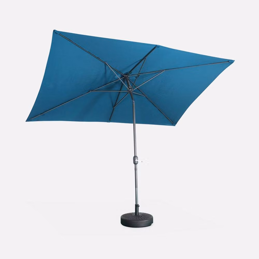 sweeek Rectangular Parasol in Blue with Central Pole – 2