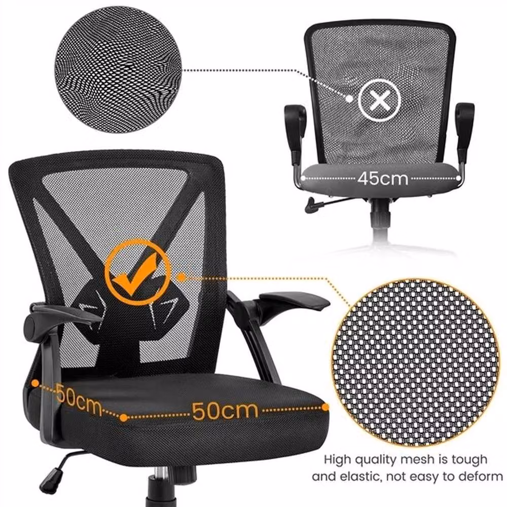 Kelvenix Black Mesh Home Office Task Chair with Armrests – 4