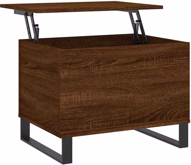 Berkfield Home Modern Brown Oak Coffee Table with Lift Mechanism, W: 60 cm, D: 44.5 cm, H: 45 cm