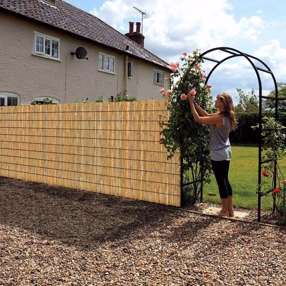 SPETLEK Woven Bamboo Garden Fence Screening Mat in Beige, W: 100 cm, H: 60 cm – 2