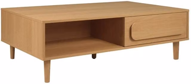 Sweekeek Vintage Wood Effect Coffee Table with 1 Drawer in Brown