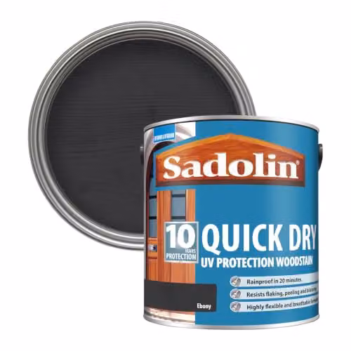 Sadolin Quick Dry UV Protection Woodstain in Black, 2.5L