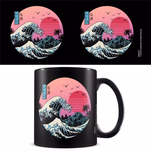 Vincent Trinidad The Great Retro Wave Ceramic Mug in Black