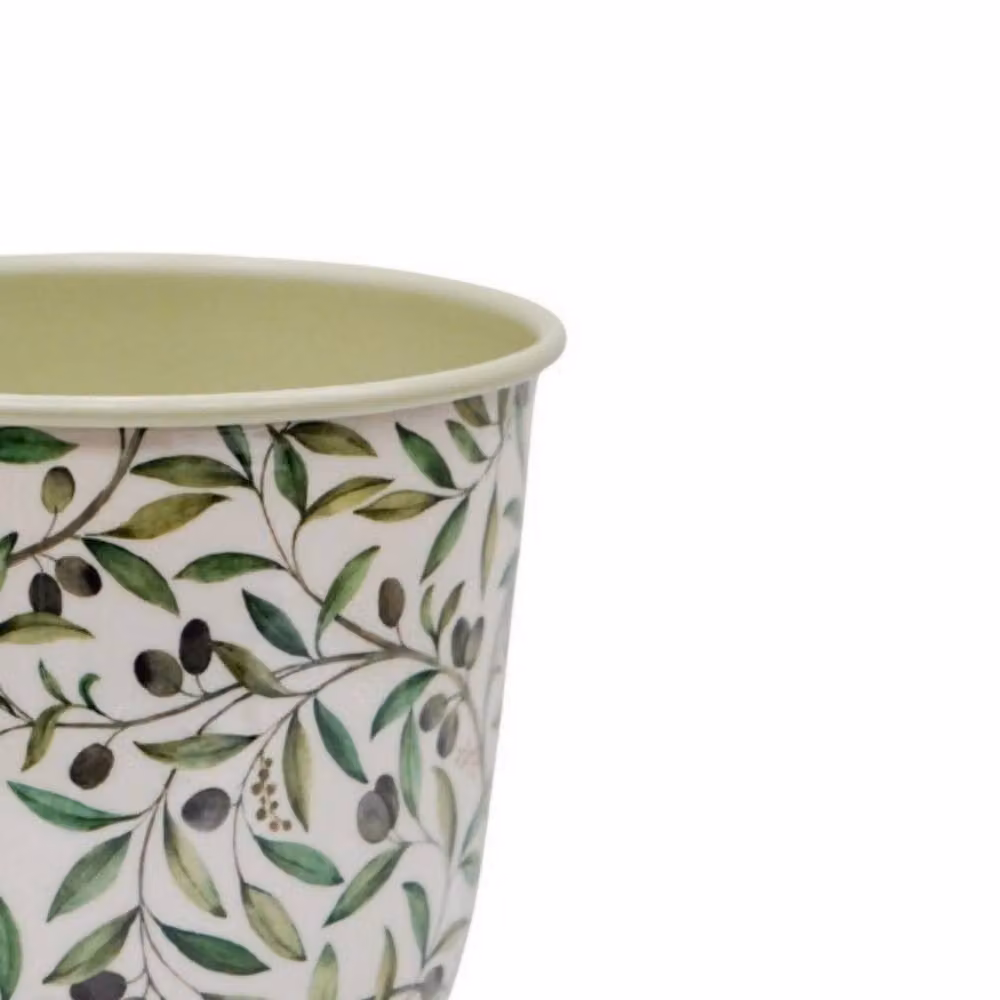 Lemon Pavilion Furniture and Decor Maisie Vintage Small Metal Planters, Set of 2, Green and Multicolour, W: 15 cm, D: 15 cm, H: 15 cm – 2