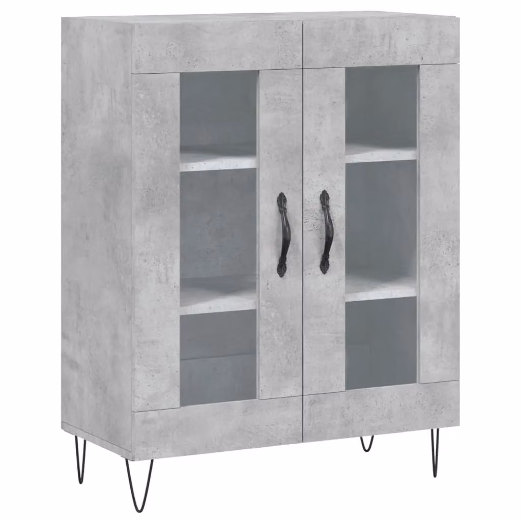 Berkfield Home Sideboard in Concrete Grey, W/D/H: 69.5 x 34 x 90 cm – 2