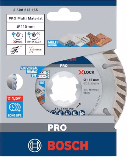 Bosch Pro Multi Material Diamond Cutting Disc in Silver, Diameter: 115 mm, W/D/H: 115 x 16.5 x 22.23 mm – 2