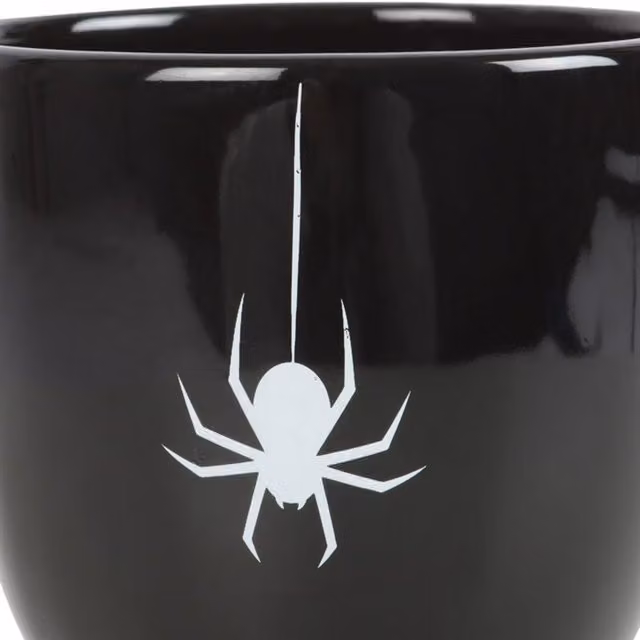 KDMK Spider Teacup Elegant Dark Tea Mug - Black