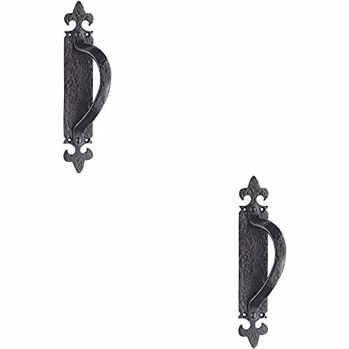 Loops 2 Pack Offset Traditional Forged Pull Handle, Black Antique, Left Hand, 263.5 x 67 mm